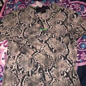 Snake skin shear top
